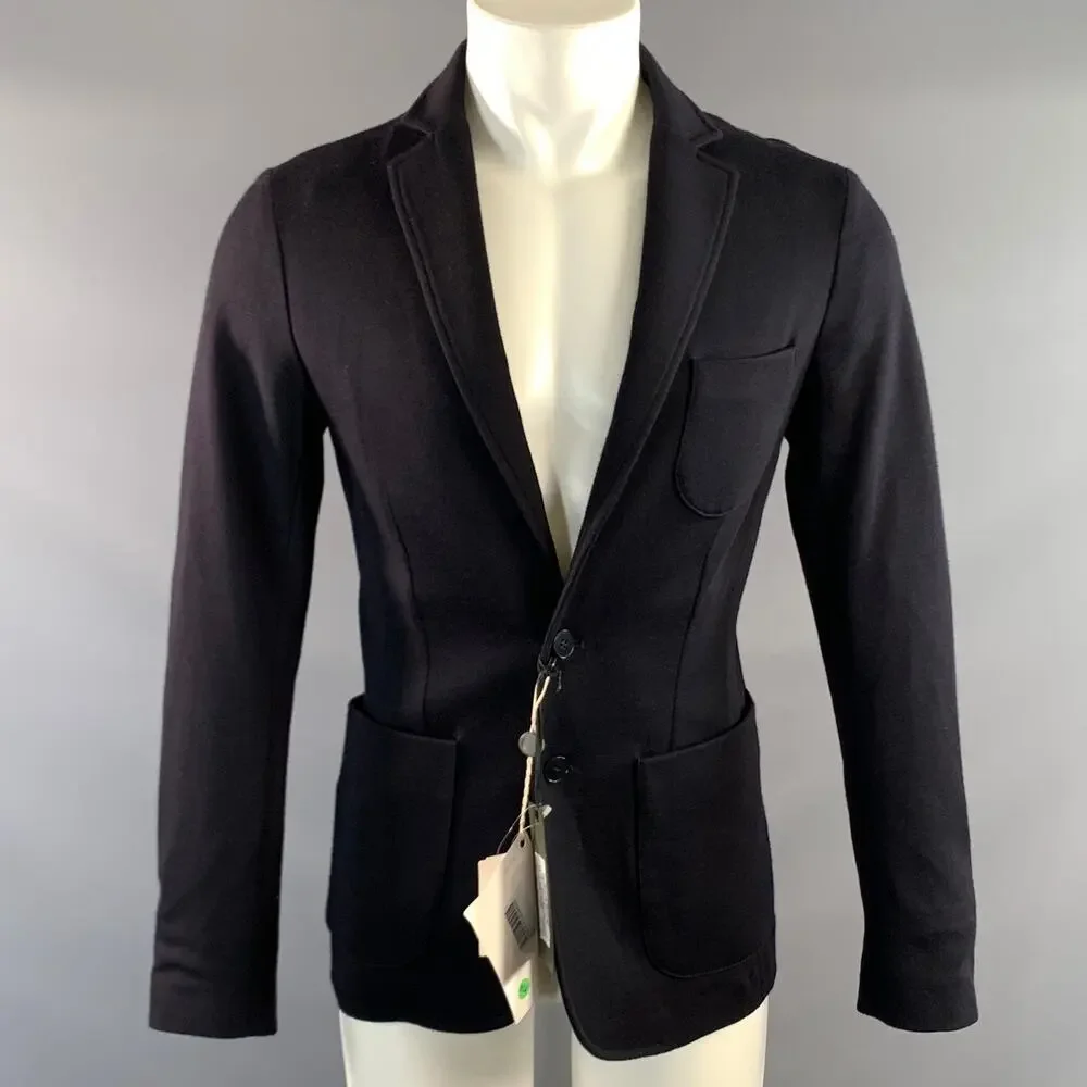 Z ZEGNA Size 34 Navy Wool Blend Blazer Jacket